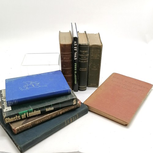452 - Qty of books inc 1945 Witchcraft in england by Christina Hole, 1975 Ghosts of London by Jack Hallam ... 