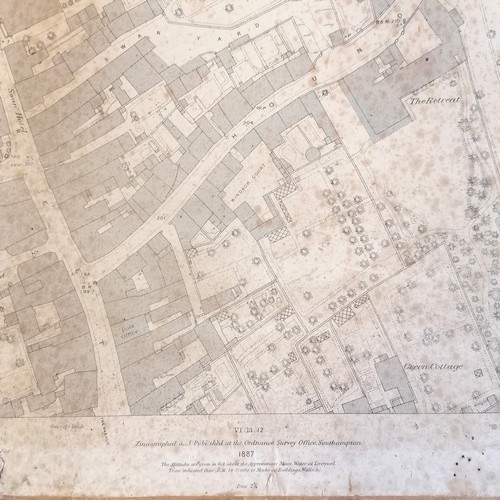 453 - 2 x 1887 mounted maps of Sherborne - largest 72.5cm x 103cm & both a/f