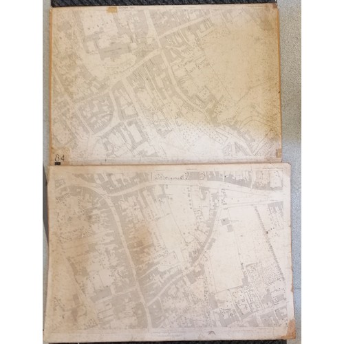 453 - 2 x 1887 mounted maps of Sherborne - largest 72.5cm x 103cm & both a/f