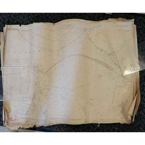 454 - Large qty of mostly antique rolled maps of Dorset / Somerset inc Crewkerne, Ilminster, Bridport, - m... 