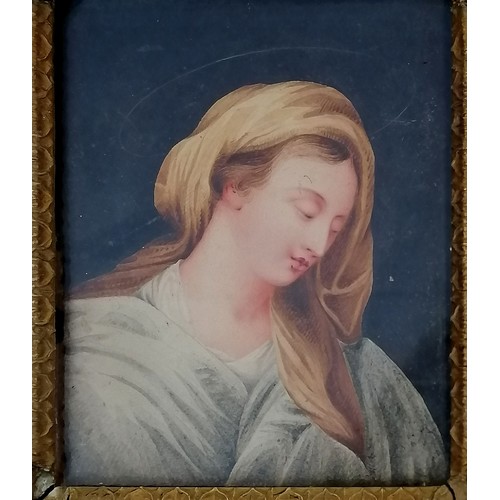 8 - Antique continental watercolour on paper of a religious figure in its original frame 19cm x 22cm - n... 