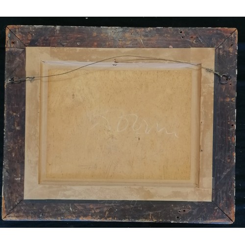 10 - Antique gilt framed painting, oil on board of a shepherd with his sheep unsigned- frame size 49cm x ... 