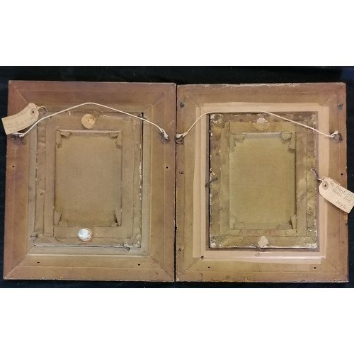 11 - 19thc pair of framed paintings oil on board of children playing hide and seek by Ada Allen 1892 as a... 