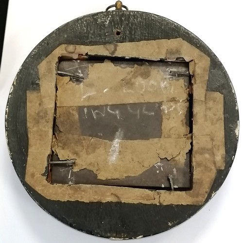 17 - Georgian circular framed wax relief of a ladies head 18cm diameter- no obvious damage