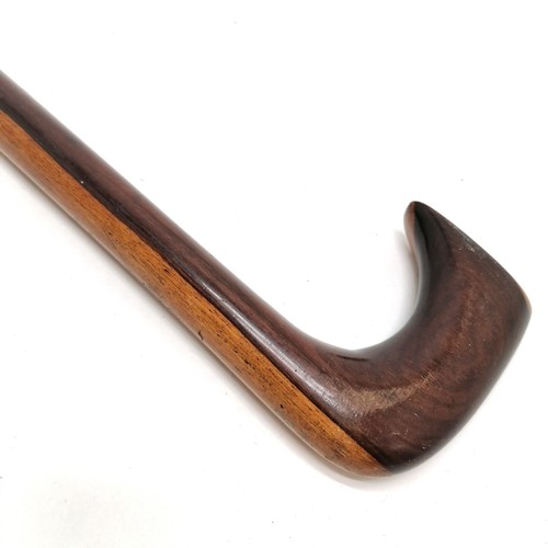 19 - Antique 2 tone hardwood walking cane 90cm long