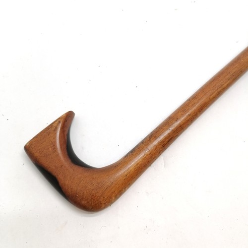 19 - Antique 2 tone hardwood walking cane 90cm long