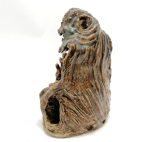 53 - Chinese / Oriental 19th century or earlier high fired pottery grotto with multiple figural detail an... 