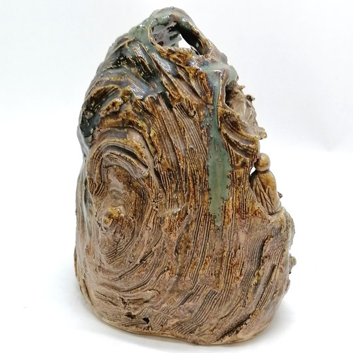 53 - Chinese / Oriental 19th century or earlier high fired pottery grotto with multiple figural detail an... 