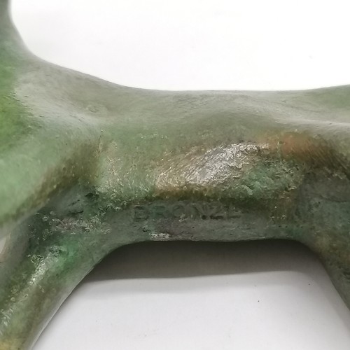 6 - Pair of green patinated bronze studies of deer signed Gent - tallest 9.5cm