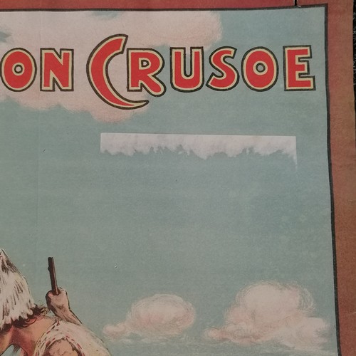 7 - c. WWI Robinson Crusoe theatre poster by Jim Affleck - 50cm x 74cm & obvious damage