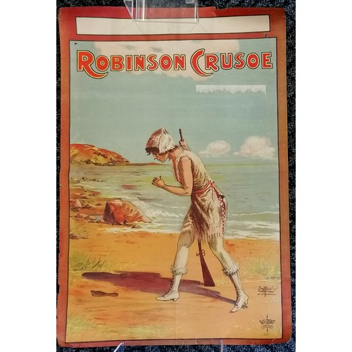 7 - c. WWI Robinson Crusoe theatre poster by Jim Affleck - 50cm x 74cm & obvious damage