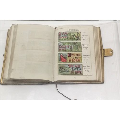 259 - Antique book 'The illuminated scripture text book' with illustrations by Edmund Evans and has needle... 