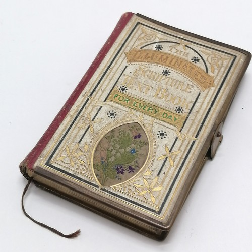 259 - Antique book 'The illuminated scripture text book' with illustrations by Edmund Evans and has needle... 