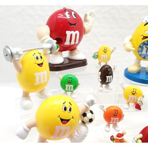 10 - Qty / collection of M&M's novelty sweet dispensers etc - tallest (clock) 25cm