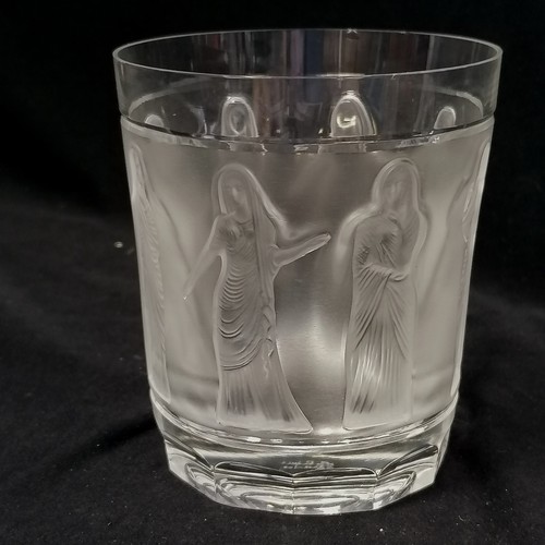 71 - Lalique whisky Femmes tumbler in the Art Nouveau style with figural detail - 10cm high x 8.5cm diame... 