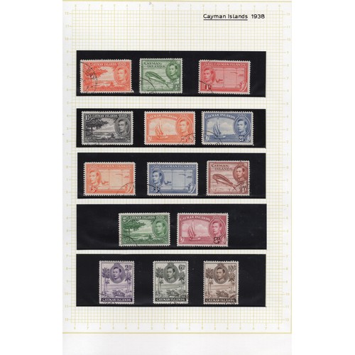 77 - 7 pages of used KGVI stamps inc Gambia elephants etc