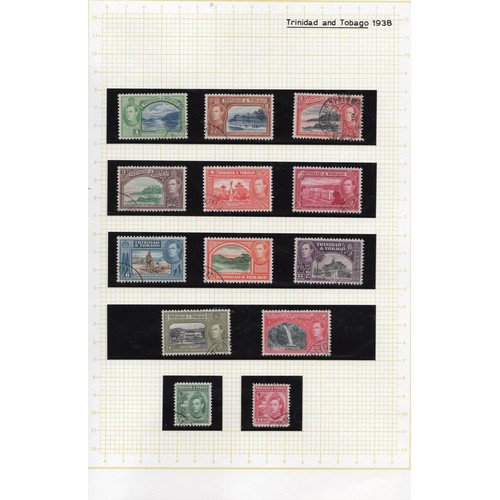 77 - 7 pages of used KGVI stamps inc Gambia elephants etc