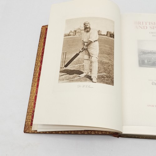 92 - Vintage large book - British sports and sportsmen : Cricket and football ~ ltd ed of 1000 ~ 38.5cm x... 