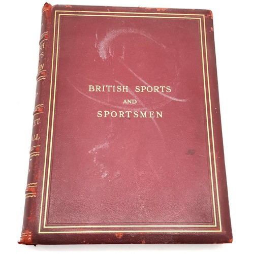 92 - Vintage large book - British sports and sportsmen : Cricket and football ~ ltd ed of 1000 ~ 38.5cm x... 