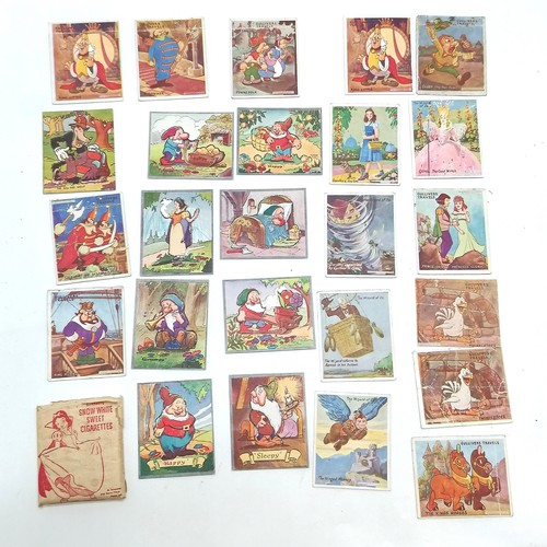 96 - c.1940 Barratt Snow White sweet cigarettes packet t/w qty of (plain back) cards + Wizard of Oz and G... 