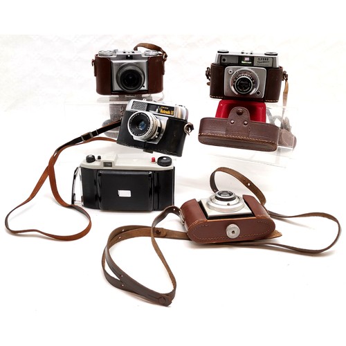 98 - Collection of assorted cameras to include Zeiss ikon Novar, Kodak Prontor 500 Lk, Ilford sportsman e... 