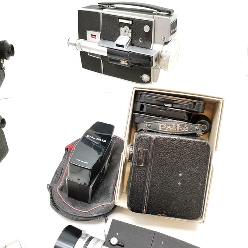 99 - Pathescope Moto camera 9.5 mm with original manual, boots super 8 zoom 110, Honeywell Elmo super 8, ... 