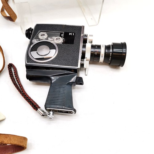 105 - Bolex Leather cased 8 mm P1 Zoom Reflex Cine Camera, with lenses, films and Accessories, t/w another... 