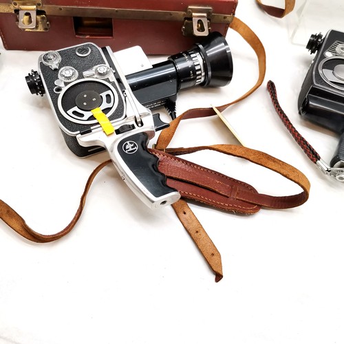 105 - Bolex Leather cased 8 mm P1 Zoom Reflex Cine Camera, with lenses, films and Accessories, t/w another... 