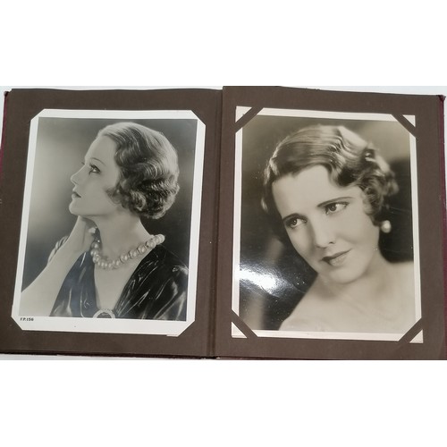 159 - Vintage 1930's/40's Film Pictorial star album complete with 28 x plain back large film star cards (2... 