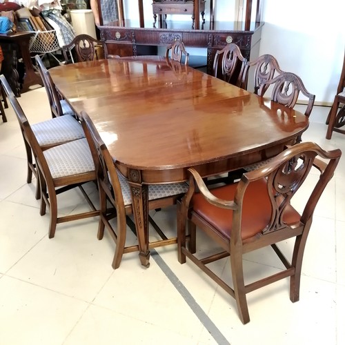 202 - Large mahogany dining table with 2 leaves, 122 cm wide, 244 cm length full extended, 76 cm high, t/w... 