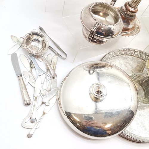 234 - Collection of assorted silver plated items, wine funnel, coffee pot etc.