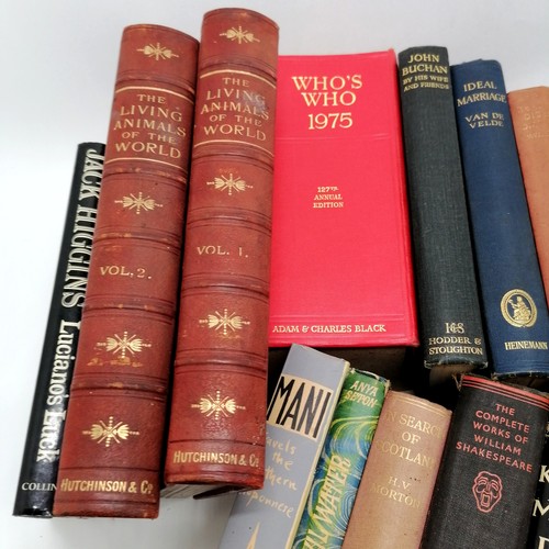 240 - Qty of books inc 1924 Adventures of Sherlock Holmes, 2 x C P Snow books, The Living animals of the w... 