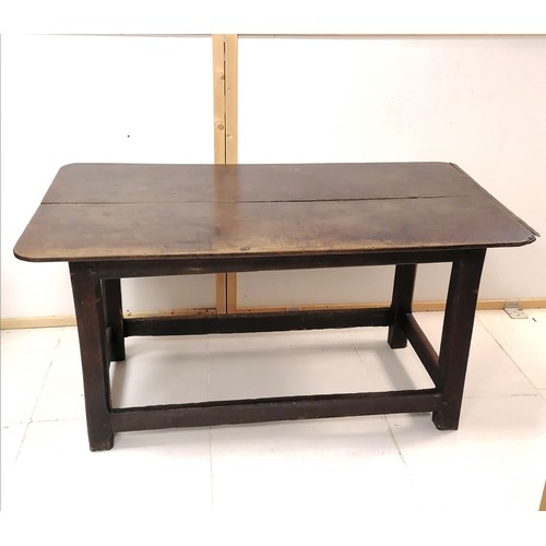 246 - Antique Jacobean style oak Serving table, with signs of old worm, split top, damage to 1 edge, needs... 