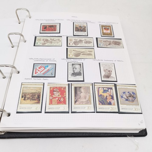 257 - Useful Russia collection of stamps in 2 albums + sheets ~ the red album has hagner sheets covering e... 