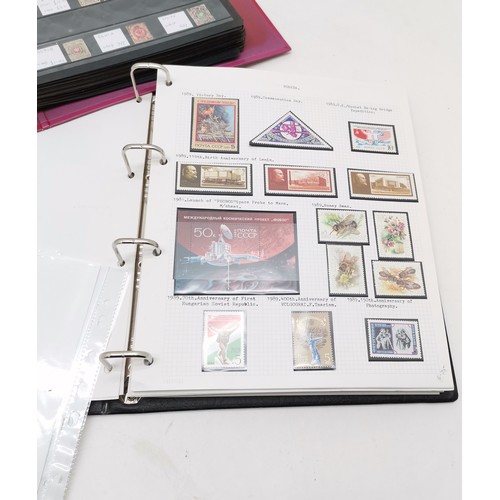 257 - Useful Russia collection of stamps in 2 albums + sheets ~ the red album has hagner sheets covering e... 