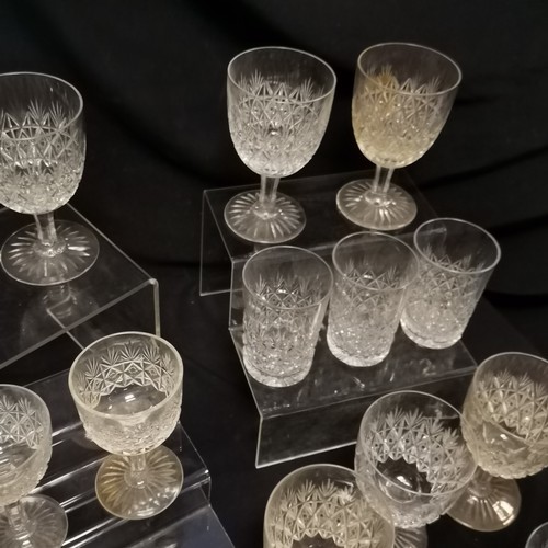 262 - Set of Webb Corbett glasses comprising of 8 red wine, 8 tumblers, 8 white wine and 8 port glasses - ... 