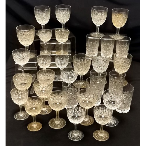 262 - Set of Webb Corbett glasses comprising of 8 red wine, 8 tumblers, 8 white wine and 8 port glasses - ... 