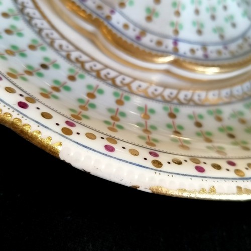 266 - Good quality part dessert service, possibly Coalport? Natgarw? Swansea? numbered in red to the base ... 