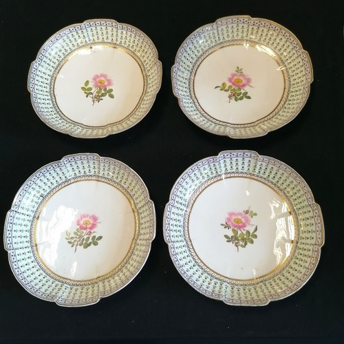 266 - Good quality part dessert service, possibly Coalport? Natgarw? Swansea? numbered in red to the base ... 