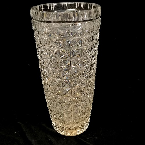 270 - Large Stuart crystal vase - 34cm high x 15cm diameter and in used condition