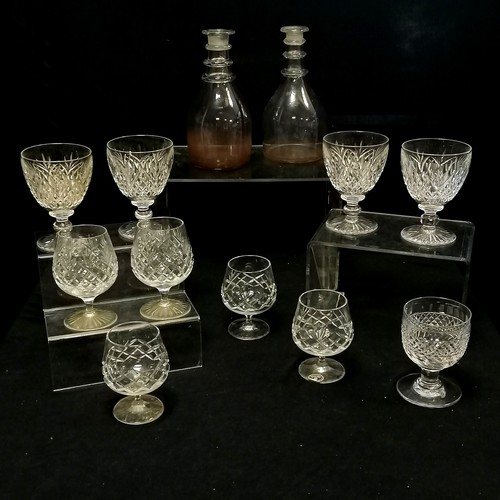 285 - Qty of glassware inc 6 Stuart crystal glasses (4 wine & 2 brandy), antique glass rummer with cross h... 