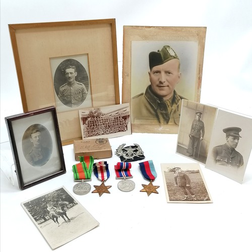 307 - WWII boxed medal group of 4 medals, corresponding photograph with information on reverse & star & bu... 