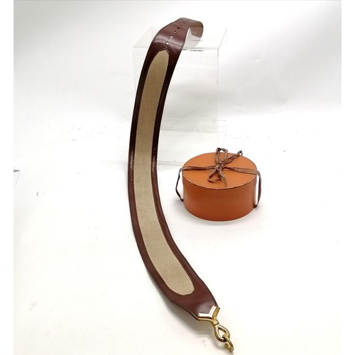 349 - Hermes late 1950's matching leather & canvas belt with gold tone detail with original Hermes retail ... 