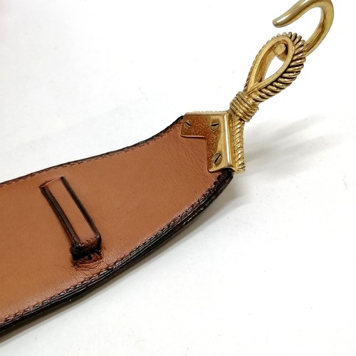 349 - Hermes late 1950's matching leather & canvas belt with gold tone detail with original Hermes retail ... 