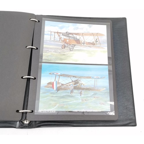 357 - RAF album containing set of 62 x postcards 'The Aeroplanes of the Great War (1914-1918) by Tony Theo... 