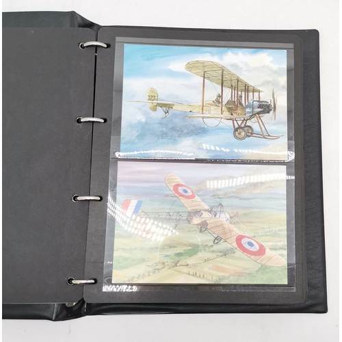 357 - RAF album containing set of 62 x postcards 'The Aeroplanes of the Great War (1914-1918) by Tony Theo... 