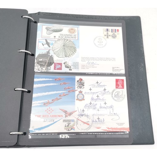 359 - RAF album containing 49 x AC anniversary (AC) covers - mostly signed inc 2 x Red Arrow formation sig... 