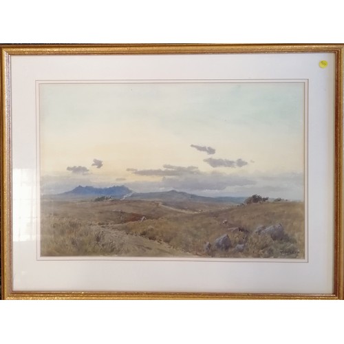 380 - Framed watercolour painting of Bodmin moor by William Samuel Parkyn (1875-1949) - frame 54cm x 71cm