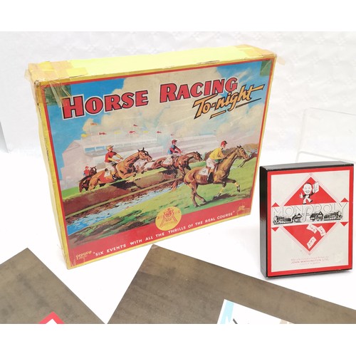 427 - Collection of Vintage board games to include, Horse racing tonight, Robinson Crusoe puzzle (incomple... 