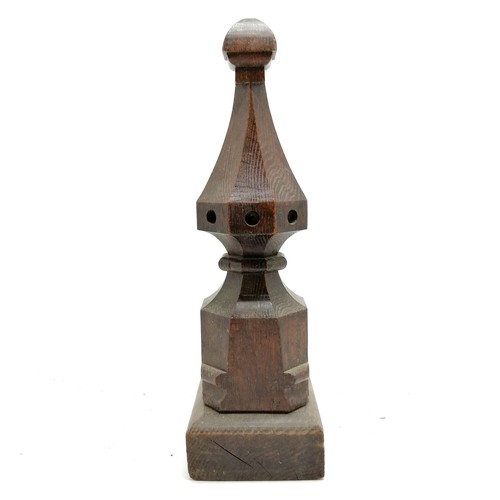 449 - Antique carved oak finial for a newel post 46cm high x 14cm x 14cm- no woodworm or cracks